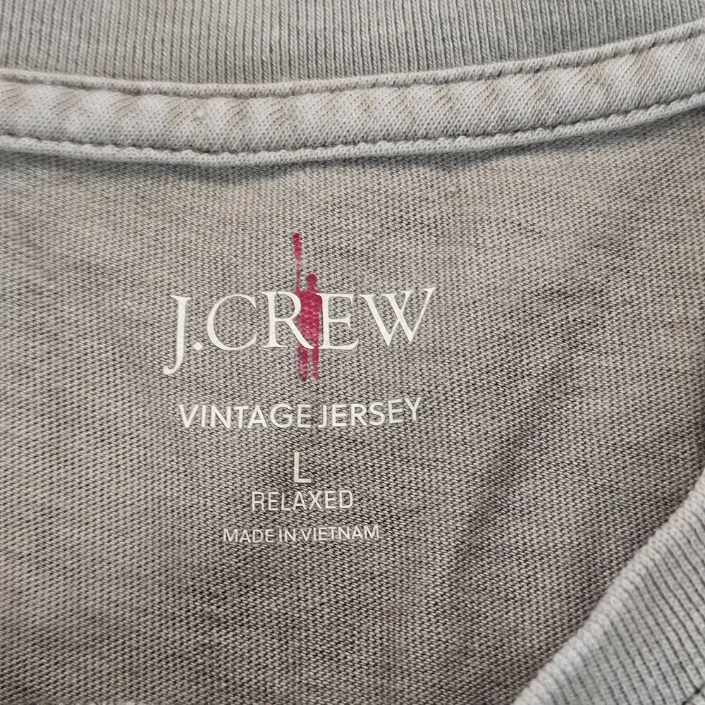 J Crew Henley Shirt Mens Large Brown Vintage Jersey Relaxed Long Sleeve Oarsman